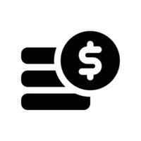 Münze Symbol. Vektor Glyphe Symbol zum Ihre Webseite, Handy, Mobiltelefon, Präsentation, und Logo Design.