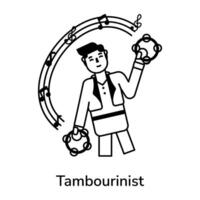 modisch Tamburinist Konzepte vektor