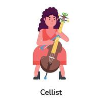 trendig cellist begrepp vektor