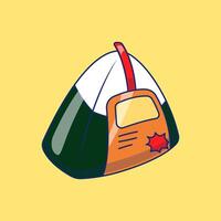 Onigiri Reis Karikatur Vektor Symbole Illustration. eben Karikatur Konzept. geeignet zum irgendein kreativ Projekt.