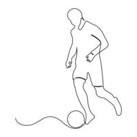 Fußball kontinuierlich einer Linie Zeichnung Illustration Kunst Vektor Design