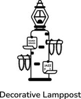 modisch dekorativ Laternenmast vektor