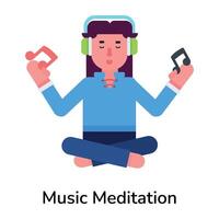 trendig musik meditation vektor