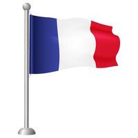 3d Flagge von Frankreich isoliert auf ein transparent Hintergrund. Vektor Illustration