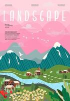 Natur und Landschaft, zeitgenössisch künstlerisch Poster. vektor