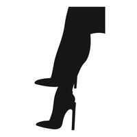 schwarz Silhouette von weiblich Beine im ein Pose. Schuhe Stilettos, hoch Fersen. gehen, Stehen, Betrieb, Springen, tanzen vektor