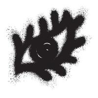 sprühen gemalt Graffiti Auge gesprüht isoliert mit ein Weiß Hintergrund. vektor