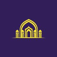 minimalistisk guld moské islamic lyx logotyp ikon begrepp vektor design
