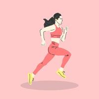 sportlich Frau tragen Sport Outfit Laufen Illustration vektor