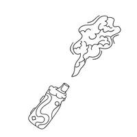 minimalistisk klotter stil illustration av ett elektronisk cigarett med rök. de skada av rökning till hälsa. sluta rökning och vaping. vektor