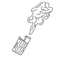 minimalistisch Gekritzel Stil Illustration von ein elektronisch Zigarette mit Rauch. das Schaden von Rauchen zu Gesundheit. Verlassen Rauchen und Dampfen. Vektor