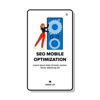 Suche SEO Handy, Mobiltelefon Optimierung Vektor