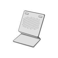 schwarz Laptop Stand Karikatur Vektor Illustration