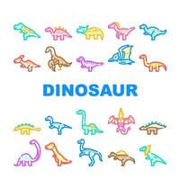 Dinosaurier Charakter jurassisch süß Symbole einstellen Vektor