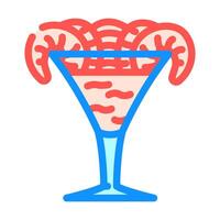 Garnele Cocktail Meer Küche Farbe Symbol Vektor Illustration