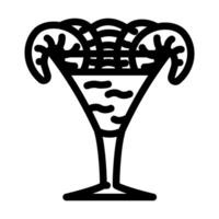 räka cocktail hav kök linje ikon vektor illustration
