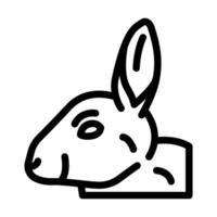 kanin djur- linje ikon vektor illustration
