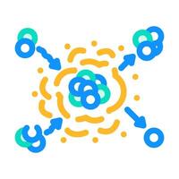 fusion kärn energi Färg ikon vektor illustration
