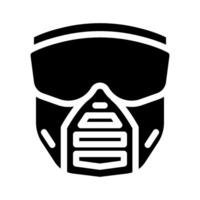 Maske Paintball Spiel Glyphe Symbol Vektor Illustration