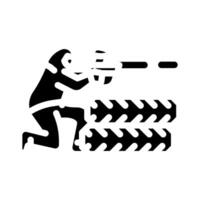 Spiel Paintball Glyphe Symbol Vektor Illustration