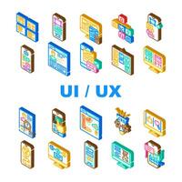 ui ux webb gränssnitt app ikoner uppsättning vektor