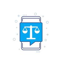 online legal Hilfe Symbol mit ein Telefon vektor