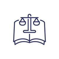 legal Buch Linie Symbol, Vektor