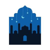 Moschee Silhouette im ein islamisch Rahmen vektor
