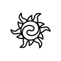 Sonne Symbol Vektor im Linie Stil