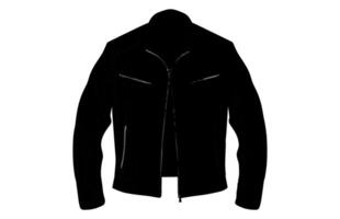 Leder Jacke Vektor Silhouette Illustration, Herren beiläufig Kleidung, klassisch Biker Jacke.