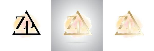 Z P brev första varumärke logotyp design vektor