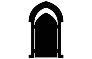 medeltida dörr silhuetter, arkitektonisk typ av valv former och former silhuetter, vektor