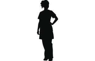 Krankenschwester weiblich Silhouetten, Krankenschwester Silhouette Vektor, Krankenschwester Silhouette einstellen vektor