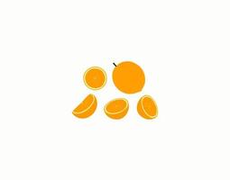 uppsättning av orange citron. hälften av en orange frukt isolerad på vit bakgrund. vektor illustration.