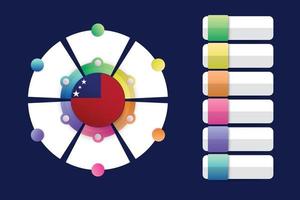 samoa flagga med infografisk design integrera med delad rund form vektor