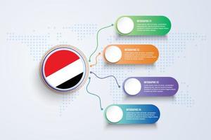 Seeland-Flagge mit Infografik-Design isoliert auf Punktweltkarte vektor