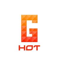 Buchstabe g-Logo mit hellem Feuerfarbenkonzept. gut für Druck, Geschäftslogo, Designelement, T-Shirt-Design usw. Vektorgrafik. vektor