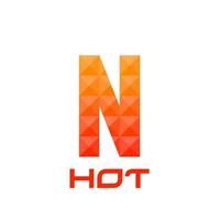 Buchstabe n Logo mit hellem Feuerfarbenkonzept. gut für Druck, Geschäftslogo, Designelement, T-Shirt-Design usw. Vektorgrafik. vektor