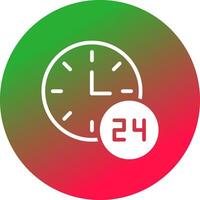 24 Stunden unterstützen kreatives Icon-Design vektor