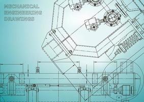 Blaupause, Skizze. Vektor-Engineering-Illustration. Cover, Flyer, Banner, Hintergrund vektor