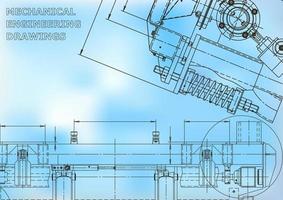 ritning, skiss. vektor teknisk illustration. omslag, flygblad, banner, bakgrund