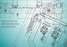 Entwurf. Vektor-Engineering-Illustration. Abdeckung, Flyer, Banner, Hintergrund. Zeichnungen des Instrumentenbaus. Maschinenbau Zeichnung. technische Illustrationen vektor