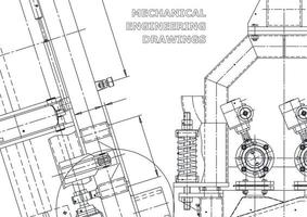 Vektor-Banner. technische Zeichnung. mechanischer Instrumentenbau vektor