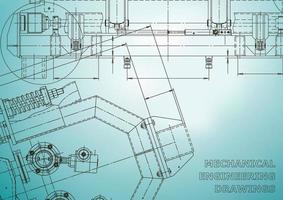 Entwurf. Vektor-Engineering-Illustration. Abdeckung, Flyer, Banner, Hintergrund. Zeichnungen des Instrumentenbaus. Maschinenbau Zeichnung. technische Illustrationen vektor