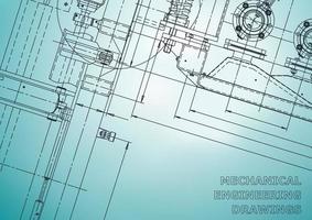 Entwurf. Vektor-Engineering-Illustration. Abdeckung, Flyer, Banner, Hintergrund. Zeichnungen des Instrumentenbaus. Maschinenbau Zeichnung. technische Illustrationen vektor