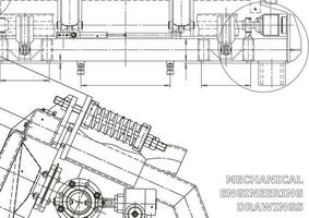 Vektor-Banner. technische Zeichnung. mechanischer Instrumentenbau vektor