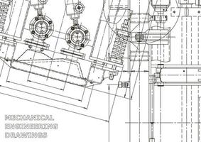 Vektor-Banner. technische Zeichnung. mechanischer Instrumentenbau vektor
