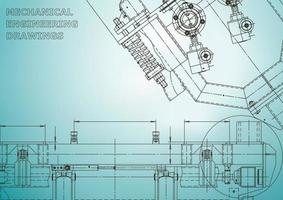 plan. vektor teknisk illustration. omslag, flygblad, banner, bakgrund. ritningar för instrumenttillverkning. maskinteknisk ritning. tekniska illustrationer