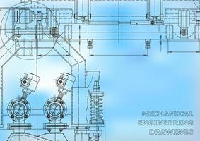 Entwurf. Vektor-Engineering-Illustration. Abdeckung, Flyer, Banner, Hintergrund. Zeichnungen des Instrumentenbaus. Maschinenbau Zeichnung. technische Illustrationen vektor