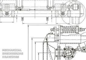 Vektor-Banner. technische Zeichnung. mechanischer Instrumentenbau vektor